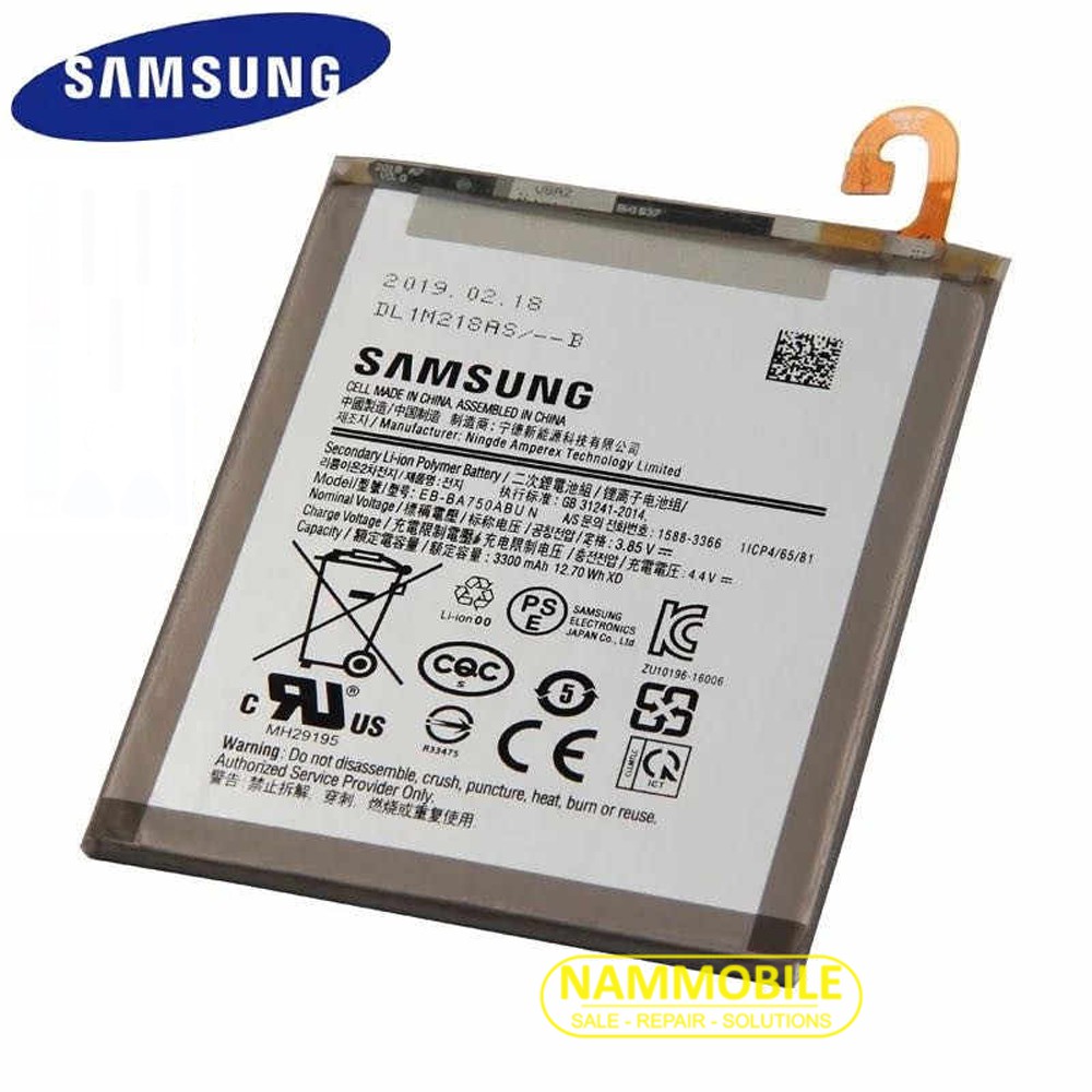 Pin Samsung Galaxy A10, M10, A7-2018, A750 EB-BA750ABU 3300mAh Zin + Tặng Keo dán Pin + FreeShip