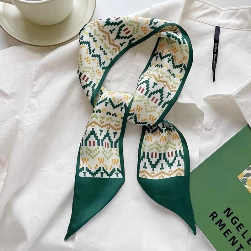 Dây Buộc Tóc Satin Màu Xanh Matcha Phong Cách Hàn Quốc Cổ Điển Thời Trang Cho Nữ