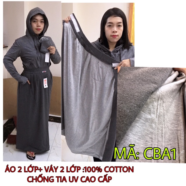 COMBO ÁO 2 LỚP CHỐNG NẮNG DÀI TOÀN THÂN 2 SẢN PHẨM CHỐNG TIA UV CAO CẤP LOẠI 1