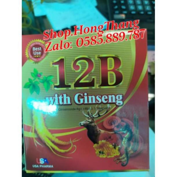 Viên tăng lực nhân sâm 12B With Ginseng – Giúp bồi bổ cơ thể, ăn ngủ ngon, cho người suy nhược, sau bệnh.