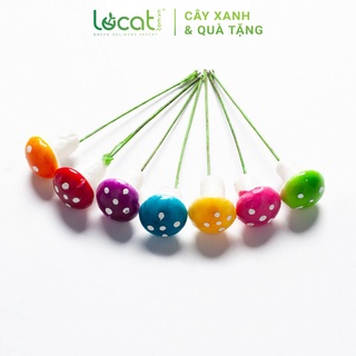 Phụ kiện trang trí chậu cây hình nấm nhiều màu bằng xốp