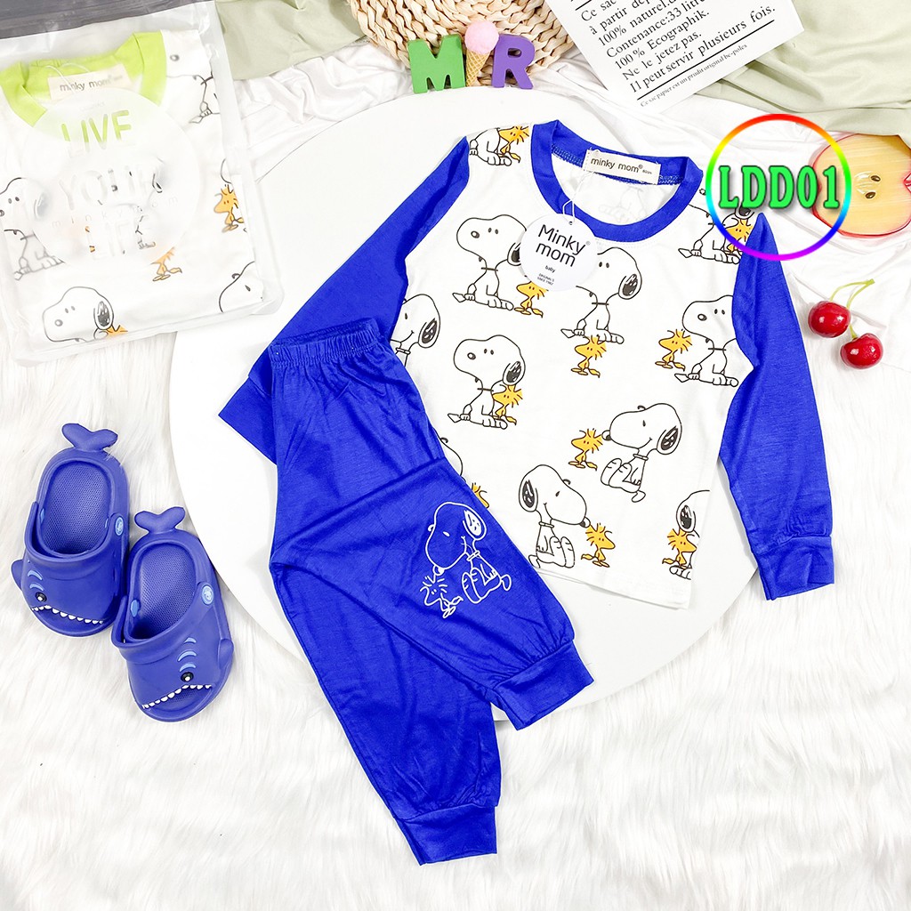 Bộ Dài Tay Cho Bé LDD01 Đồ Bộ Thun Lạnh Cao Cấp Mềm Mịn Thoáng Mát Hàng Chuẩn Loại 1 MINKY MOM Dễ Chịu, Thoải Mái Cho Bé