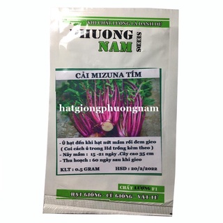 0.5 GR - HẠT GIỐNG CẢI MIZUNA TÍM