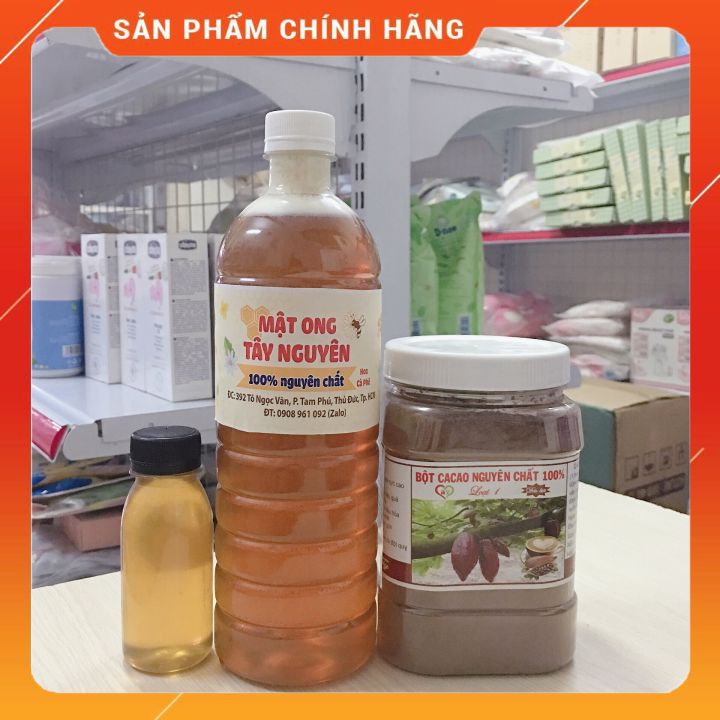 combo 1 chai mật ong cà phê nguyên chất 1 hộp tinh bột nghệ 500g tặng 1 chai mật ong cà phê 100ml