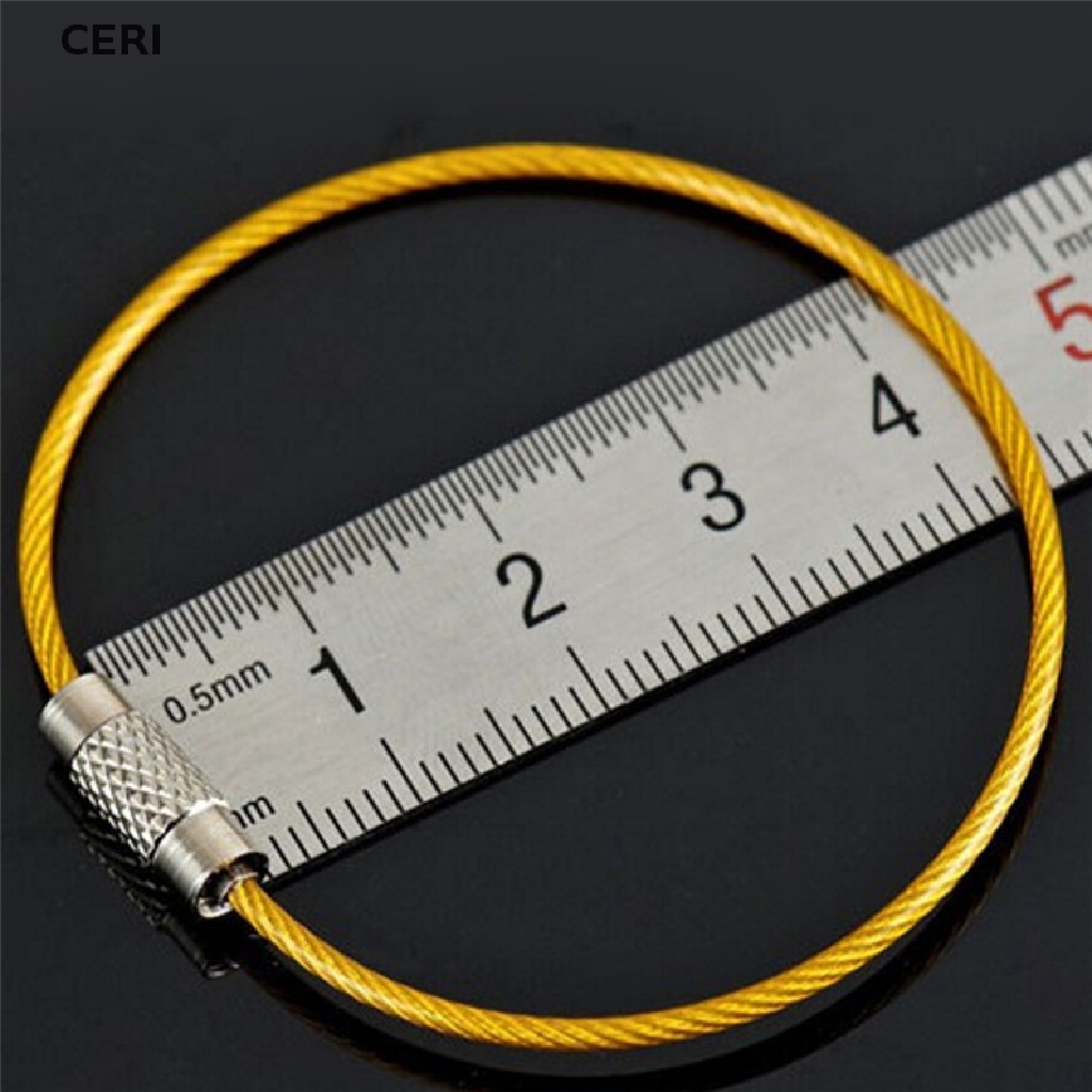 CE 5PCS Stainless Steel Wire Keychain Cable Key Ring Chains Outdoor Hiking Fashion RI