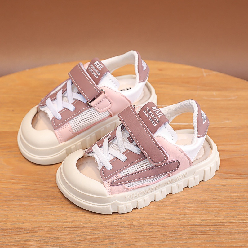 Dép sandal quai hậu mũi cao, chống vấp chống trơn cho bé trai bé gái 328