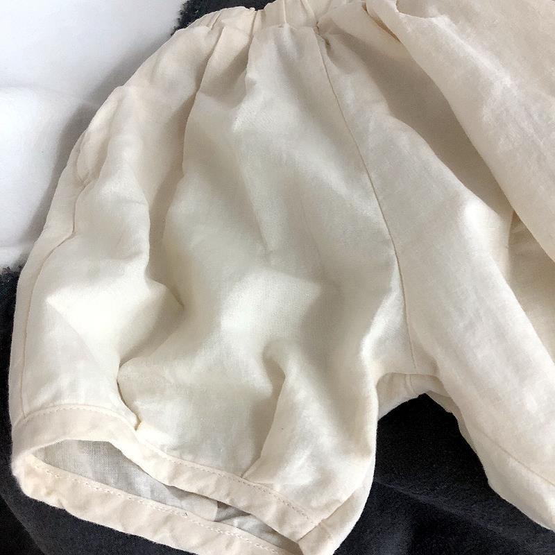 Quần Short Cotton Lanh Mùa Hè Cho Bé Trai Bé Gái