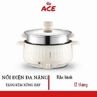 Nồi lẩu điện đa năng, nồi điện mini - Tặng kèm xửng hấp