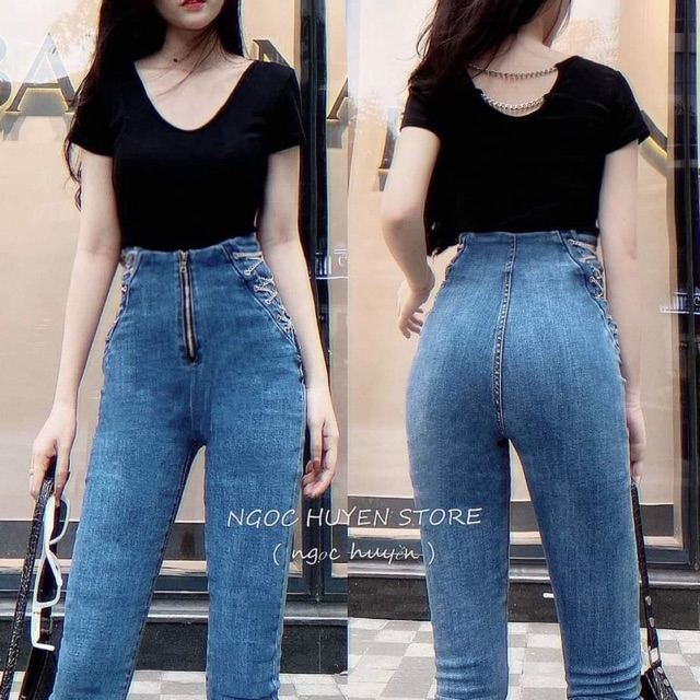 QUẦN JEAN CẠP SIÊU CAO DÂY XÍCH