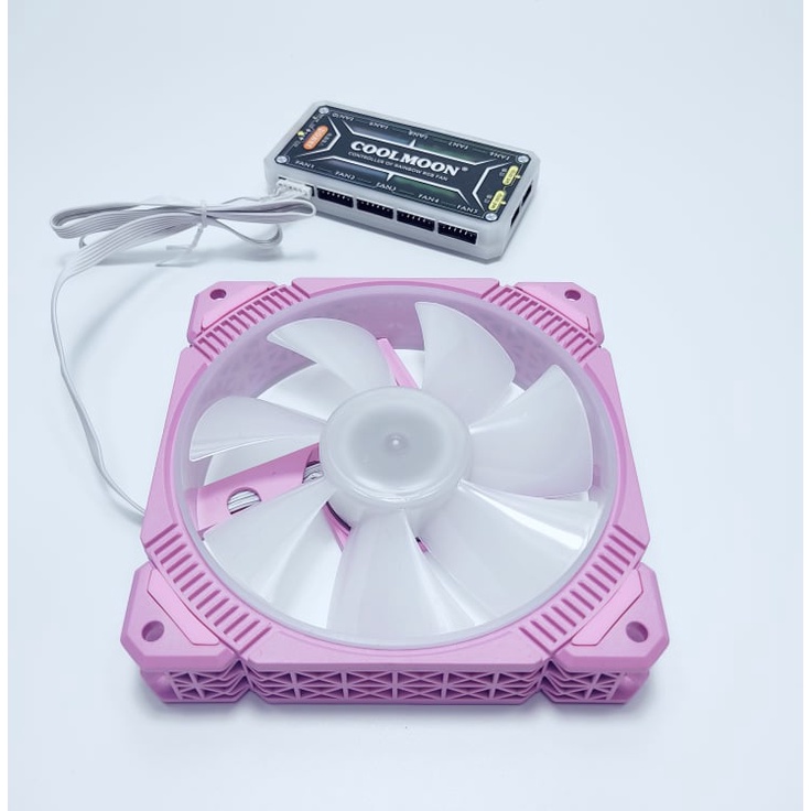 Bộ 6 quạt tản nhiệt làm mát máy tính, Fan Case , Fan led Pink P1 RGB, đồng bộ màu với Hub Quạt Coolmoon