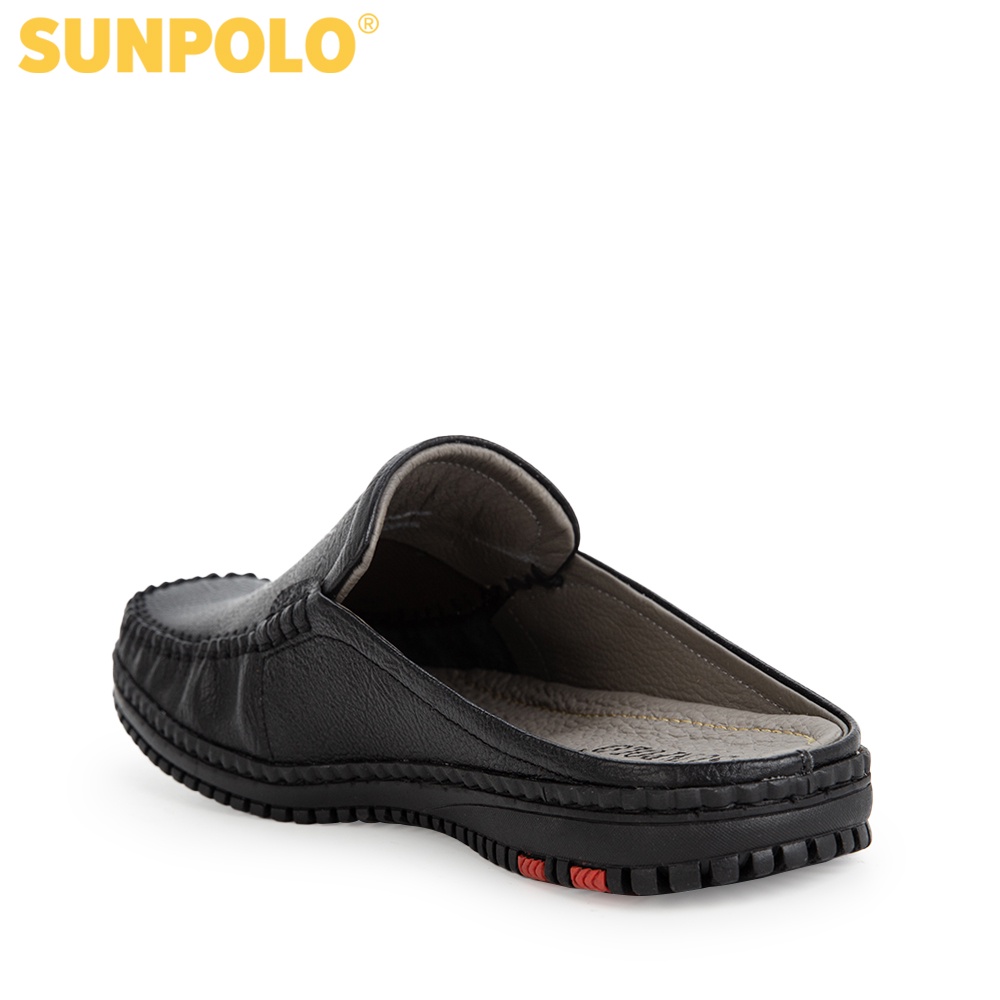 Giày sục dép nam Da bò cao cấp SUNPOLO đi làm công sở, đi chơi Màu Đen/Nâu - SUT322