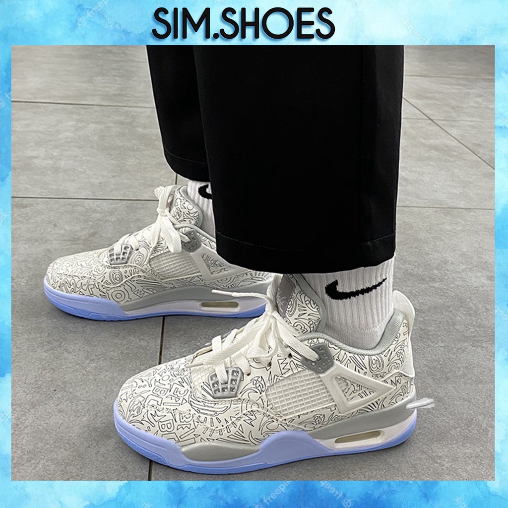 [Bán Rẻ xin Đánh Giá] Giày Nữ Air Jordan 4 LASER đệm khí Cổ Thấp, Giày thể thao Nữ Air Jordan Trắng Laser | BigBuy360 - bigbuy360.vn