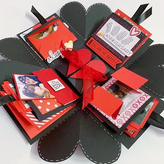 Hộp quà Lovebox Exploding Box - Mẫu Đỏ Đen