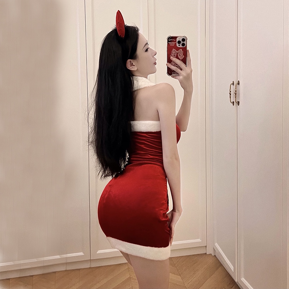 Đầm Ôm Dáng Phối Lông Xù Xinh Xắn Theo Phong Cách Thu Đông 2022 Dành Cho Nữ