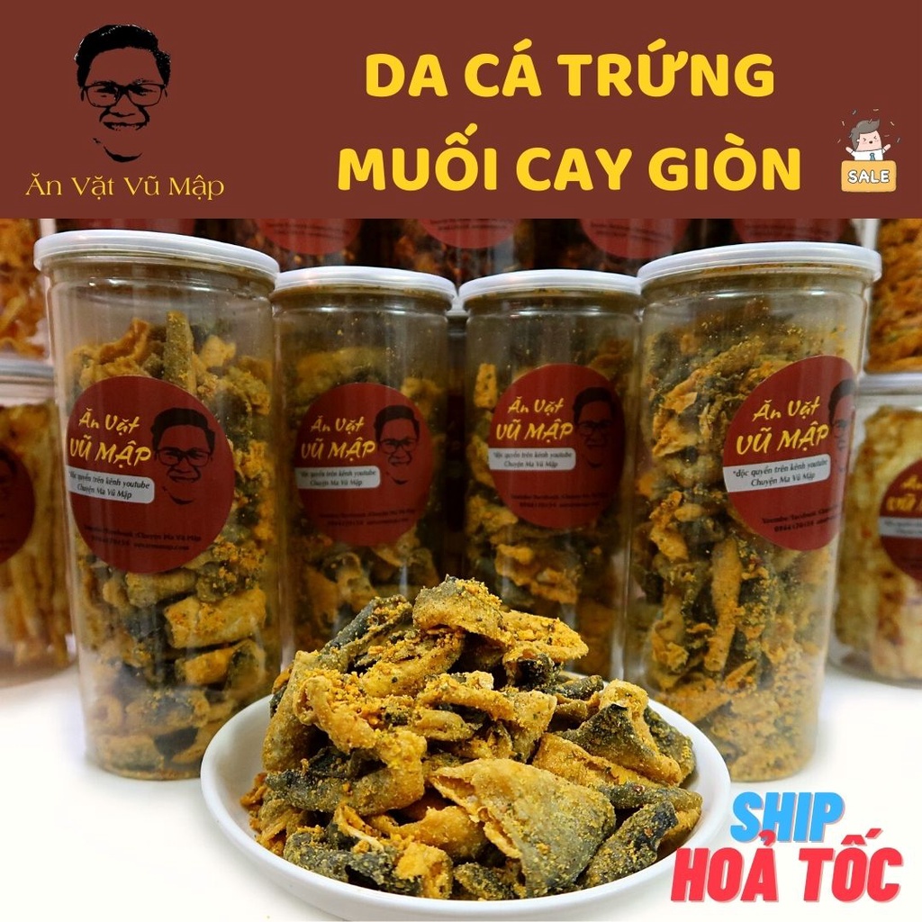[ANVATVUMAP - NHÀ LÀM 100%] COMBO 2 Hộp Da Cá Trứng Muối 250gr Giòn Tan Đậm Vị Loại Hảo Hạng | BigBuy360 - bigbuy360.vn