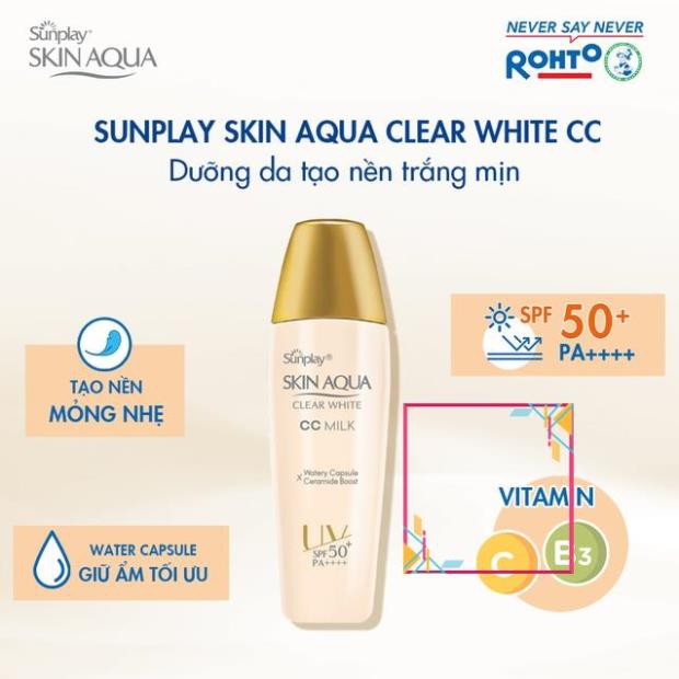 Sữa chống nắng tạo nền Sunplay Skin Aqua Clear White CC Milk 25g