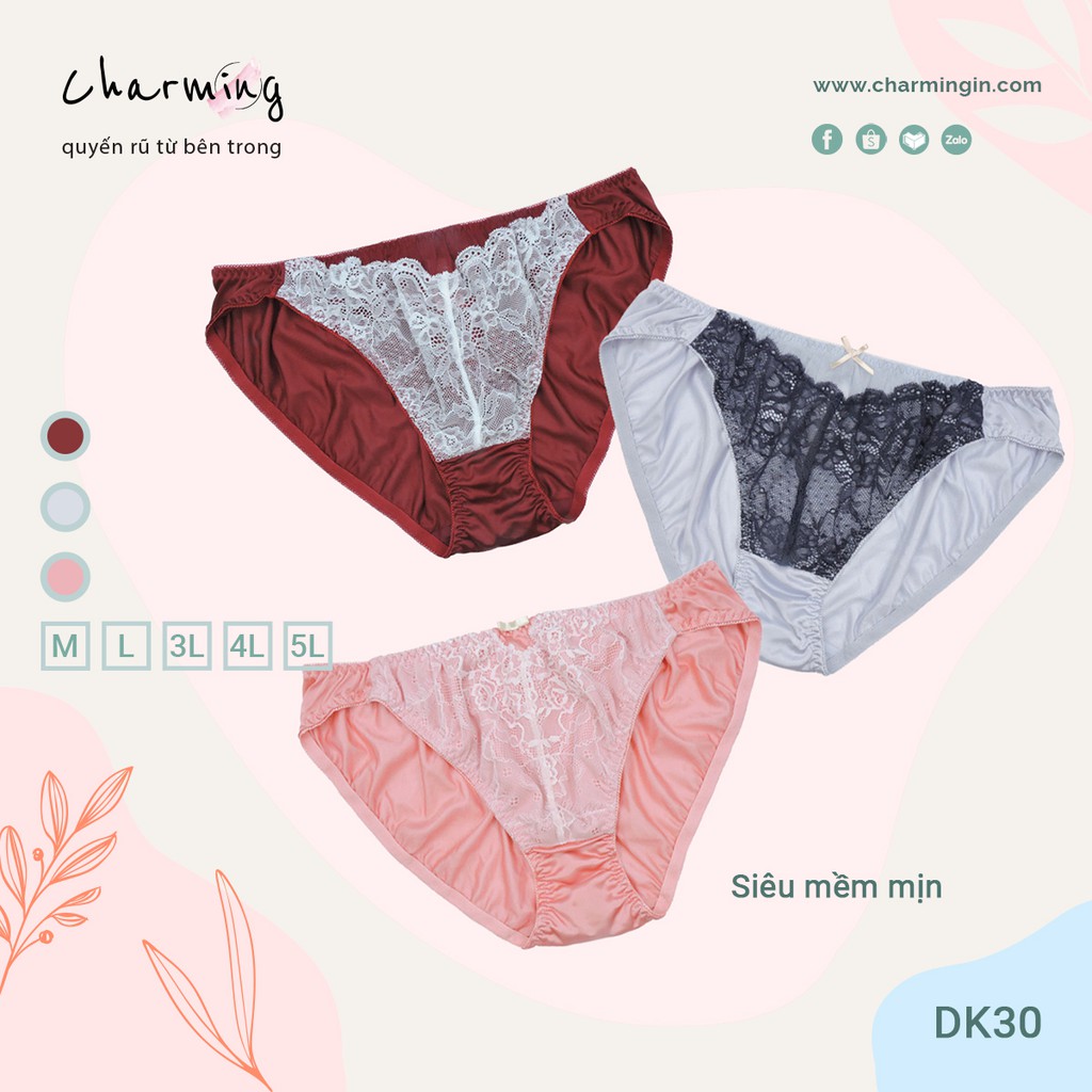 Quần lót dệt kim ren trước mềm mịn size M, LL, 3L, 4L, 5L - QLDK0030