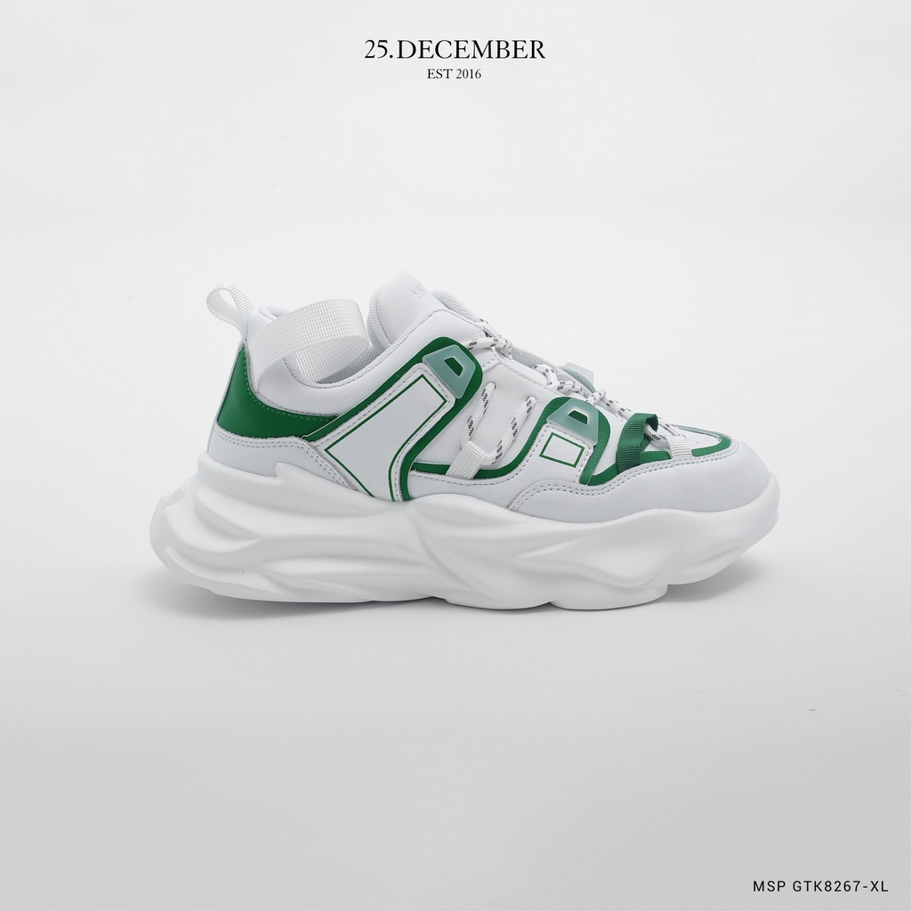 Giày da nam, phối màu xanh trắng, phom dáng đẹp đế giày tăng chiều cao - 25.December mã GTK8267