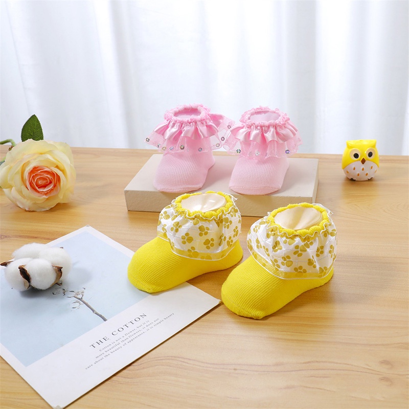 Tất Cotton Mềm Mại Phối Ren Hoa Thời Trang Xuân Hè Dành Cho Bé Gái