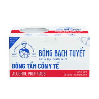 Bông tẩm cồn y tế Bông Bạch Tuyết 6cmx6cm
