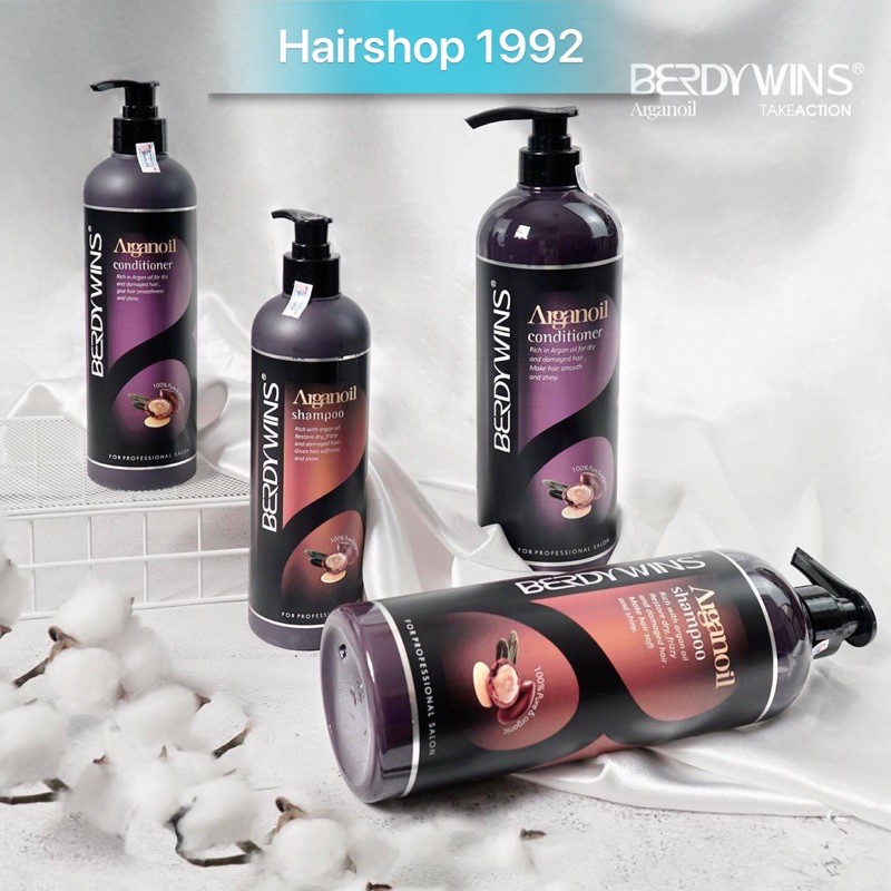Cặp dầu gội dầu xả BERDYWINS Phục hồi tóc hư tổn tái tạo cấu trúc tóc – siêu mềm mượt|bộ dầu gội xả 1000ml * 2