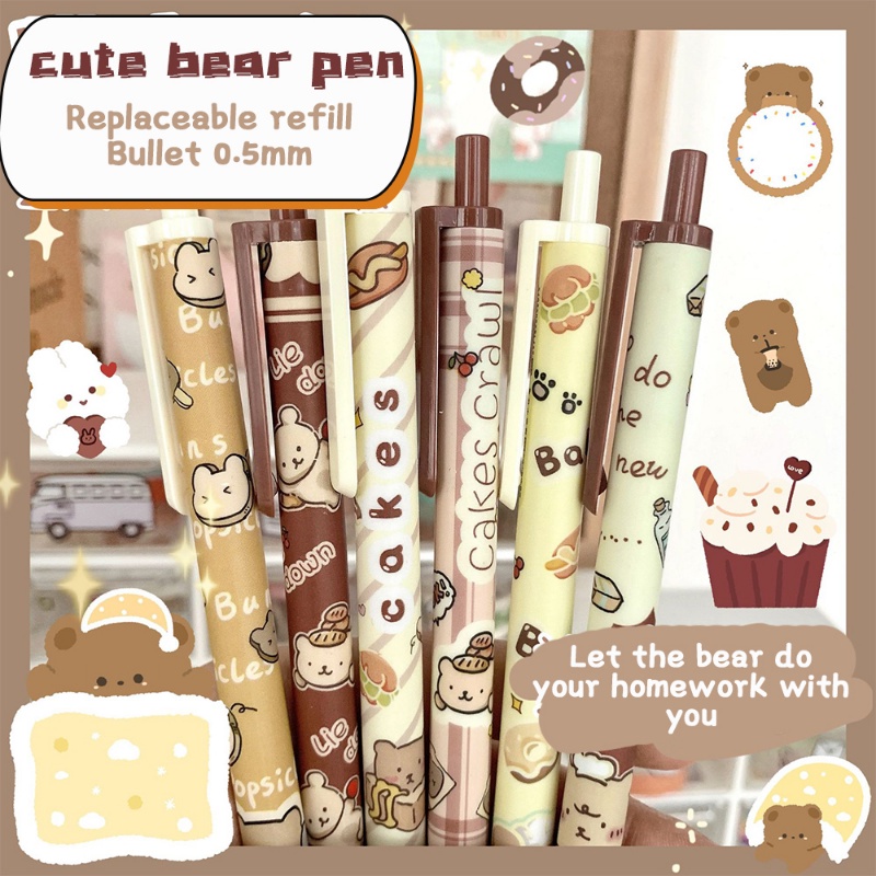 Bút Mực Gel Ngòi 0.5MM Họa Tiết Hoạt Hình Dễ Thương Cho Bé