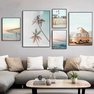 Tranh Vải Treo Tường Trang Trí Hình Sóng Biển