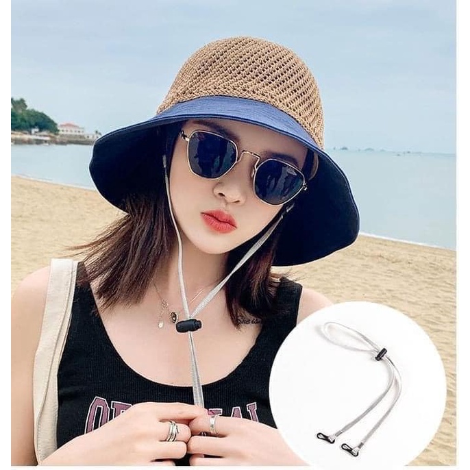 Mũ bucket nữ viền vải dạng lưới thời trang