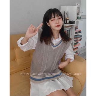 Áo gile len PHỐI MÀU Hàn Quốc ( Ảnh thật )