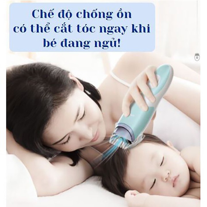 [Tặng kèm dậu gội cho bé] Tông đơ cắt tóc cho bé ENSSUN tự động hút tóc , Chống nước cực tốt dễ dàng vệ sinh