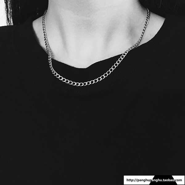 Titanium steel necklace female couple hip-hop Japanese and Korean version of the net red