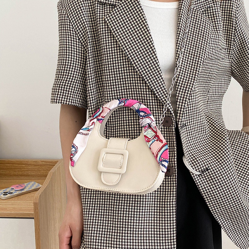 IELGY Túi Đeo Vai Vải Lụa Phối Khăn Choàng Kiểu retro Đường Phố Dễ Thương Cho Nữ