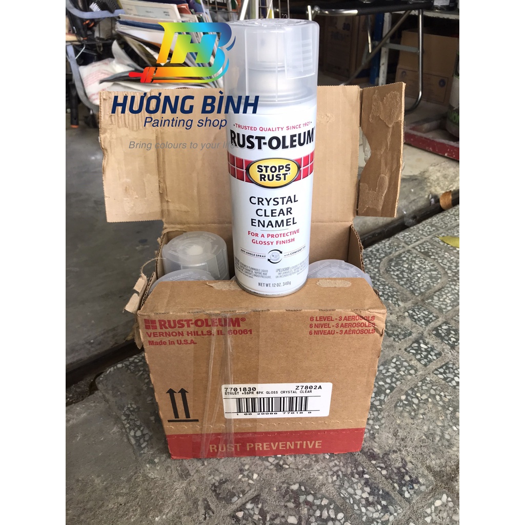 Sơn xịt RUST-OLEUM STOP RUST chống rỉ sét (trong suốt, không màu) - 340g