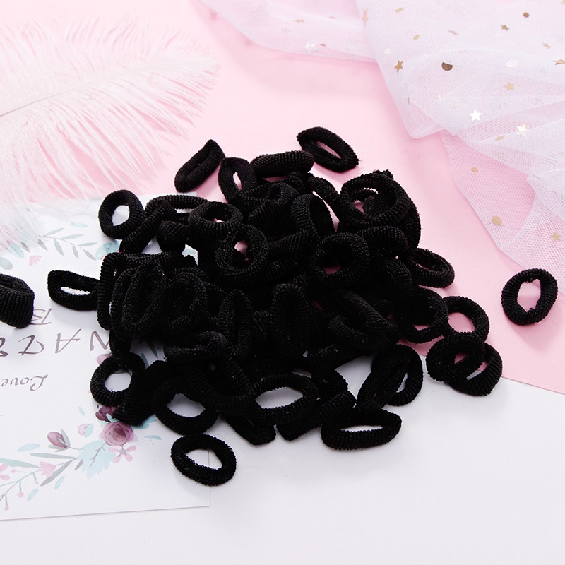 Set 100 Dây Cột Tóc Co Giãn Nhiều Màu Dễ Thương Cho Bé Gái