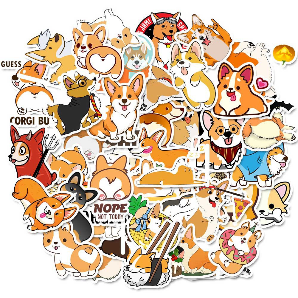 [STICKER] Set 100 miếng dán họa tiết hình thú chống nước dễ thương 010