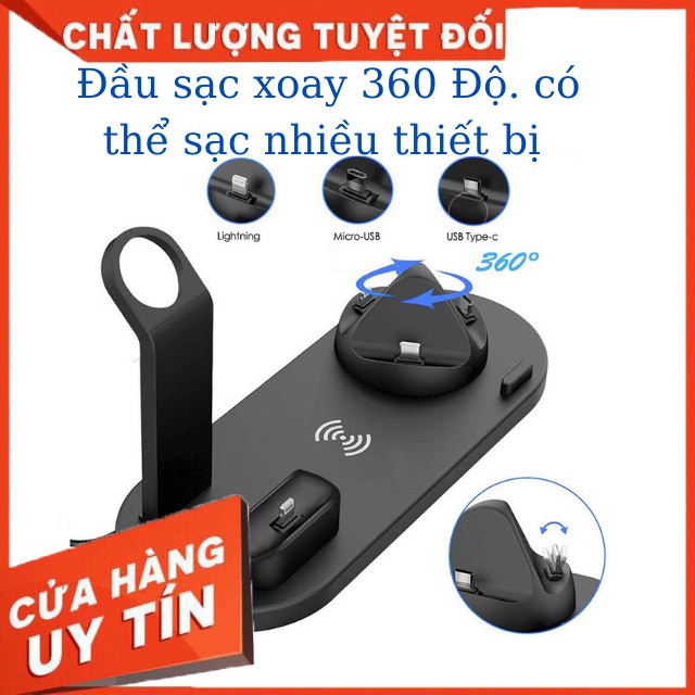 [ Quà Tặng Hấp Dẫn ] Dây Sạc Đế Sạc Điện Thoại Iphone Sạc Nhanh Không Dây Sạc Smart Watch Air Pod