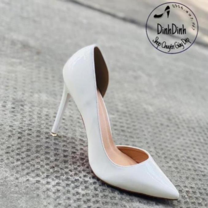 Vip Giày Cao Gót , Giày Công Sở , Giày Nữ Bít Mũi ,Hở Eo Si Bóng ,Đế Pháp Đỏ ,Hàng VNXK Cao 9cm DDC35-9 " !! x ]