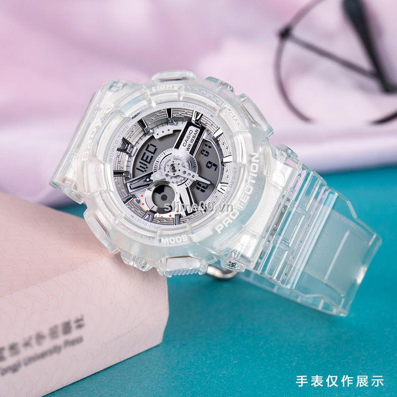 Dây đeo đồng hồ nhựa trong suốt thay thế cho Casio BABY-G BA 110 111 112 120 130