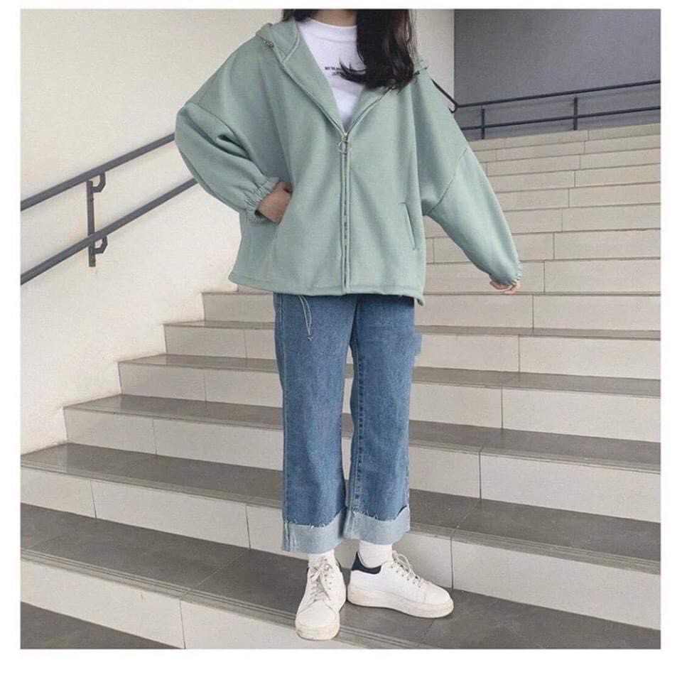 Áo hoodie,áo khoác hoodie nỉ nam nữ chất thun nỉ mềm mịn from rộng P ( có khóa kéo)