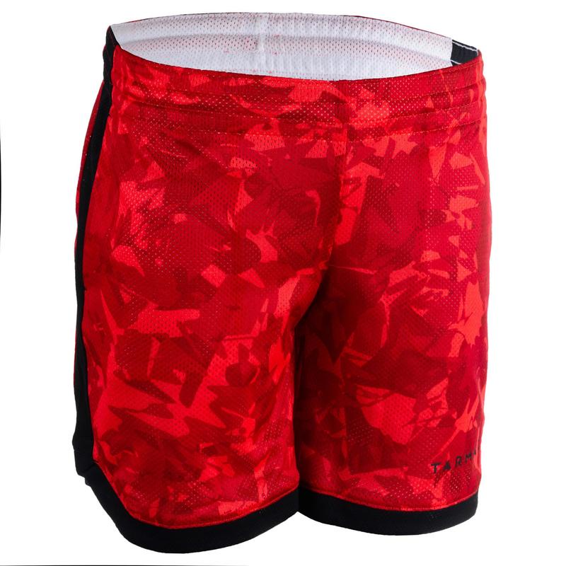 Quần short hai mặt chơi bóng rổ cho bé Decathlon TARMAK màu trắng đỏ size 6 Tuổi