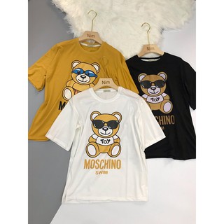 Áo phông nữ hình gấu dáng rộng chất cotton Thái dày dặn