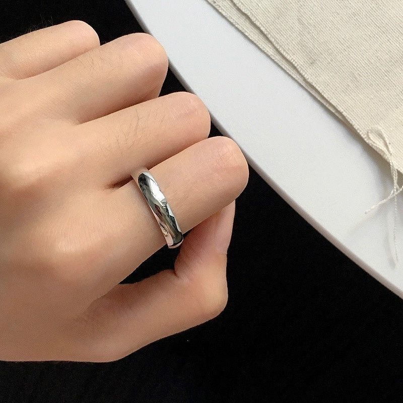 Nhẫn thép titan kiểu dáng đơn giản thời trang hip hop sành điệu