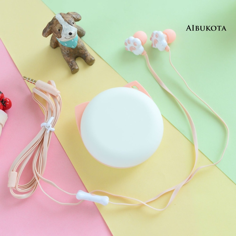 Tai Nghe Có Dây Nhét Tai 3.5mm Hình Chân Mèo Đáng Yêu | BigBuy360 - bigbuy360.vn