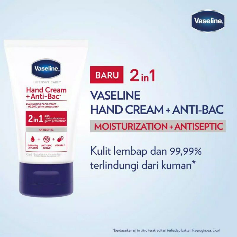 (Hàng Mới Về) Kem Dưỡng Da Tay Vaseline 50ml Chống Vi Khuẩn