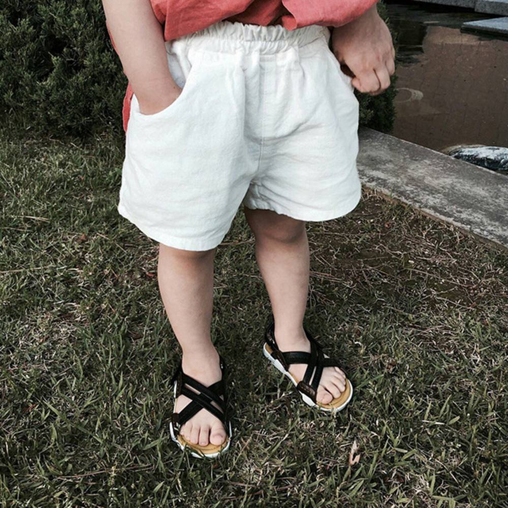 Quần short vải lanh cotton mềm mại cho bé