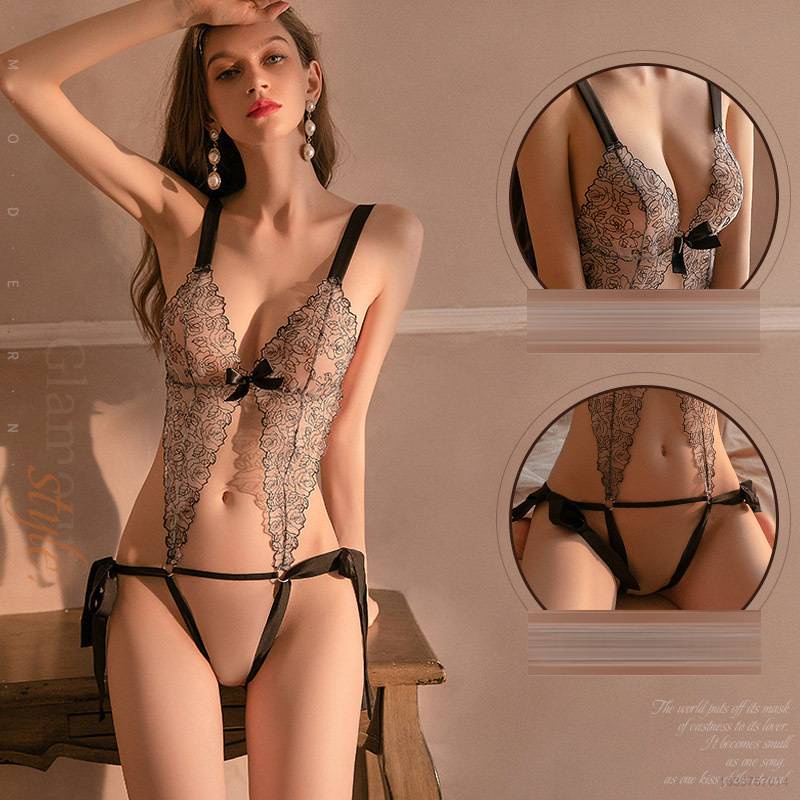 Bộ đồ lót ngủ một mảnh phối ren quyến rũ cho nữ