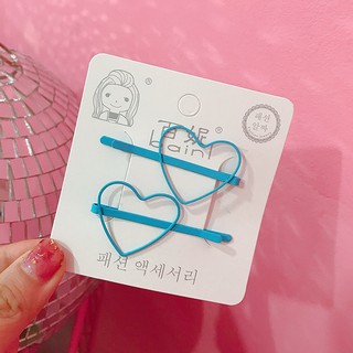 Set 2 Kẹp Tóc Xước Trái Tim