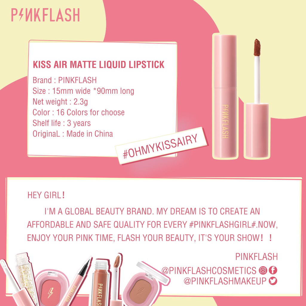 Pinkflash (Hàng Mới Về) Son Tint Dạng Lỏng Lên Màu Đẹp Pf-M01 | BigBuy360 - bigbuy360.vn