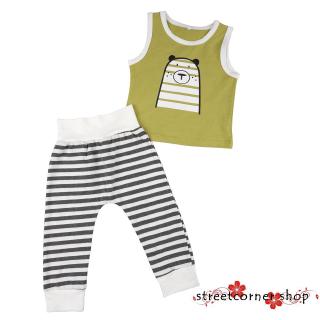 ✿Sc♚Summer Boy´s Baby Set Hot Sleeveless Vest Clothes Set T-shirt With Pants Two Pieces Children Set Outfit