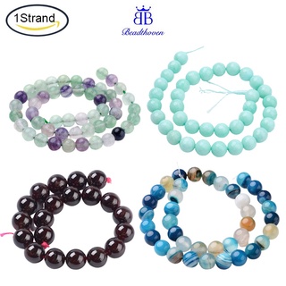 1 cuộn dây chuỗi hạt tròn nhuộm màu tự nhiên 8mm lỗ 1mm kích thước 1mm